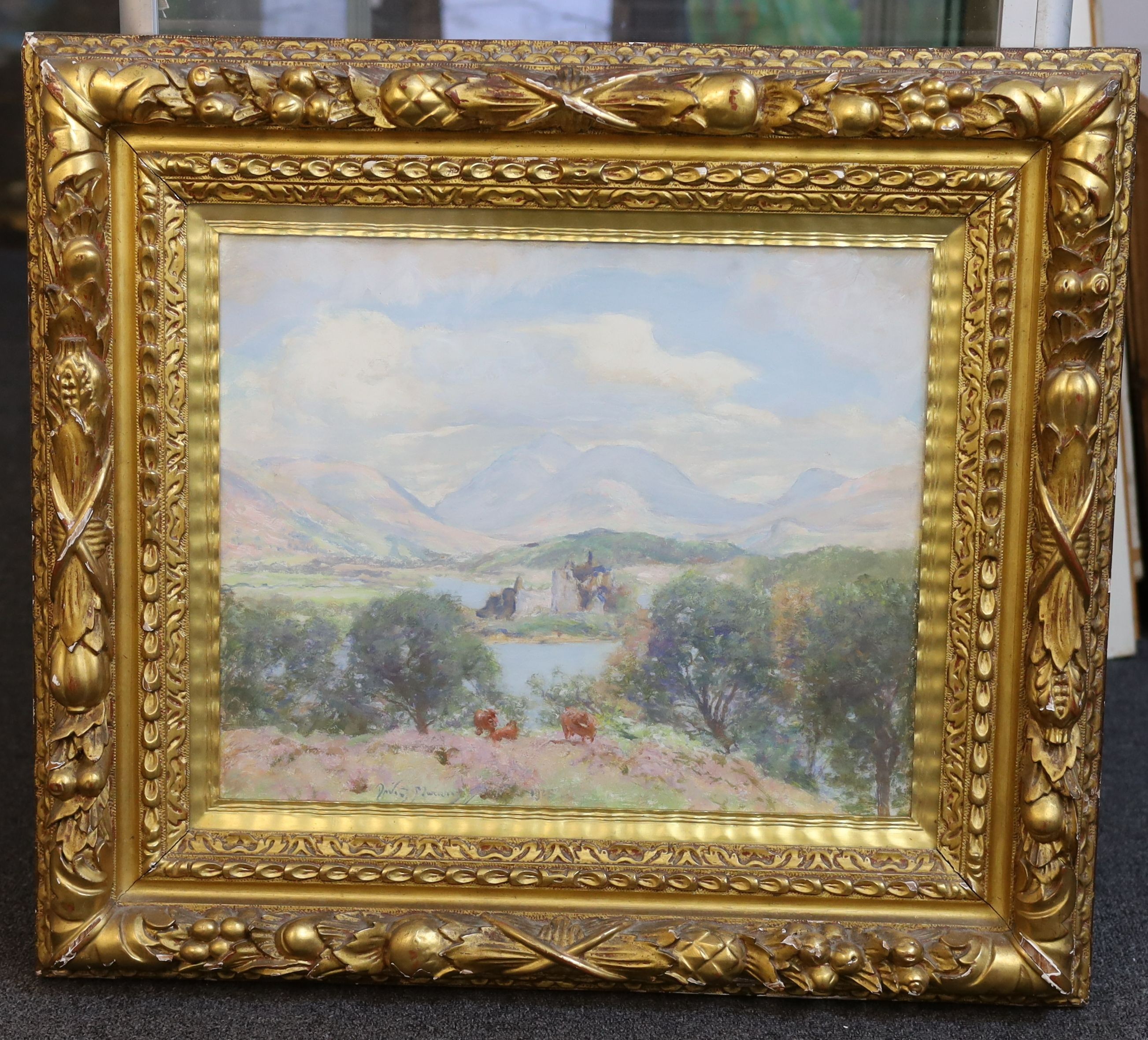 Sir David Murray (1849-1933), 'Ben Cruachan, Loch Awe', oil on wooden panel, 37 x 45cm